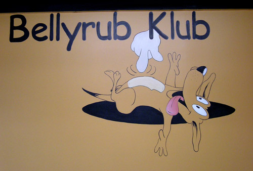 Cartoon Dog Mural with Hand Lettering