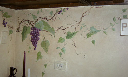 Grapes - Wine - Vines - Hand Painting