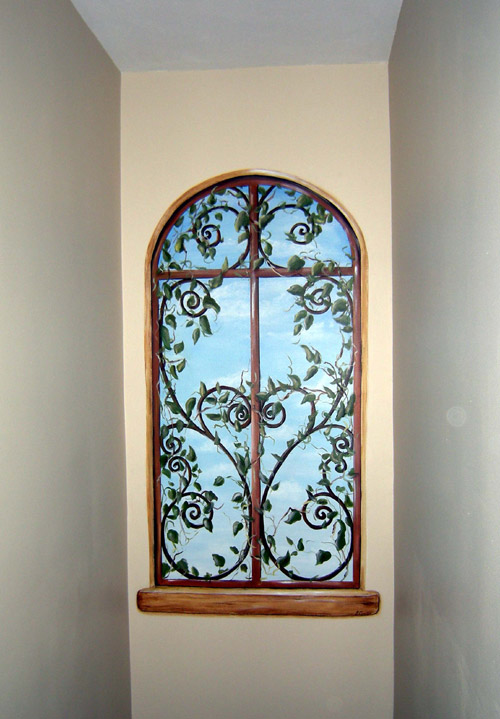 Wrought Iron Window Mural