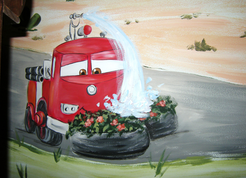 Cars Fire Engine Mural