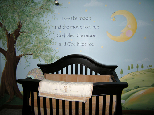 Nursey Mural - God Bless Moon