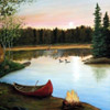 North Woods Lake and Canoe Murals