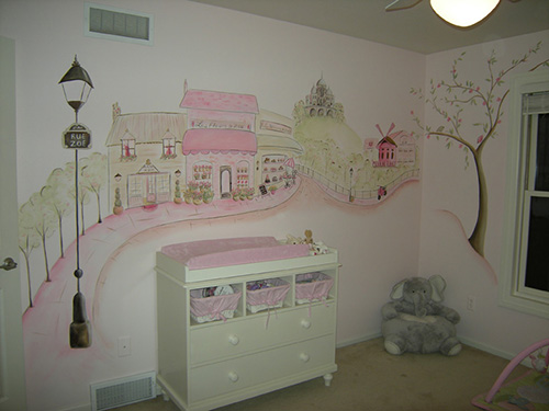 Pink French Mural