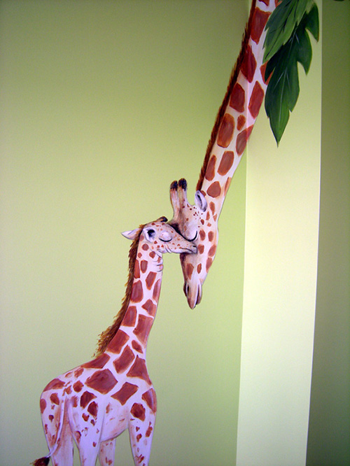 Giraffes - Mom and Baby Mural
